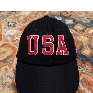 Black USA Cap with Red Letters